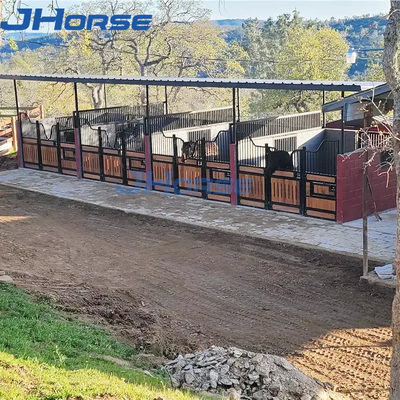 La varia stalla resistente del cavallo fronteggia la polvere nera ricoperta