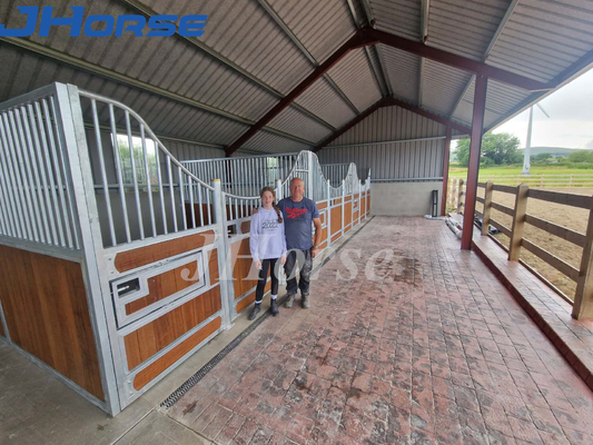 La stalla di bambù del cavallo riveste il granaio di pannelli stabile del cavallo con l'hardware incluso standard della porta a battenti